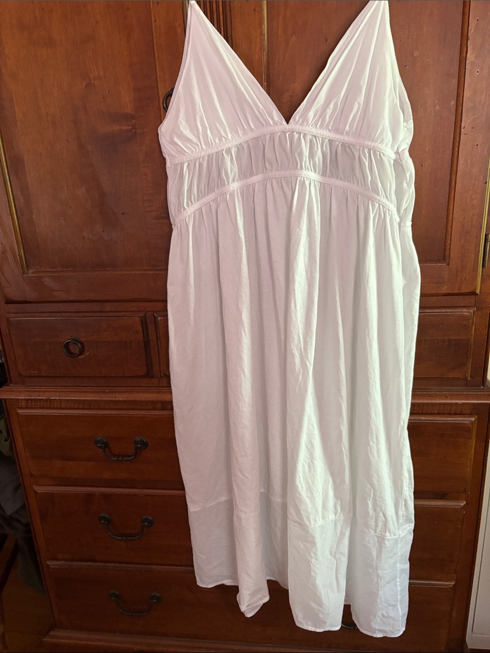 Zara White V-Neck Cotton sun dress